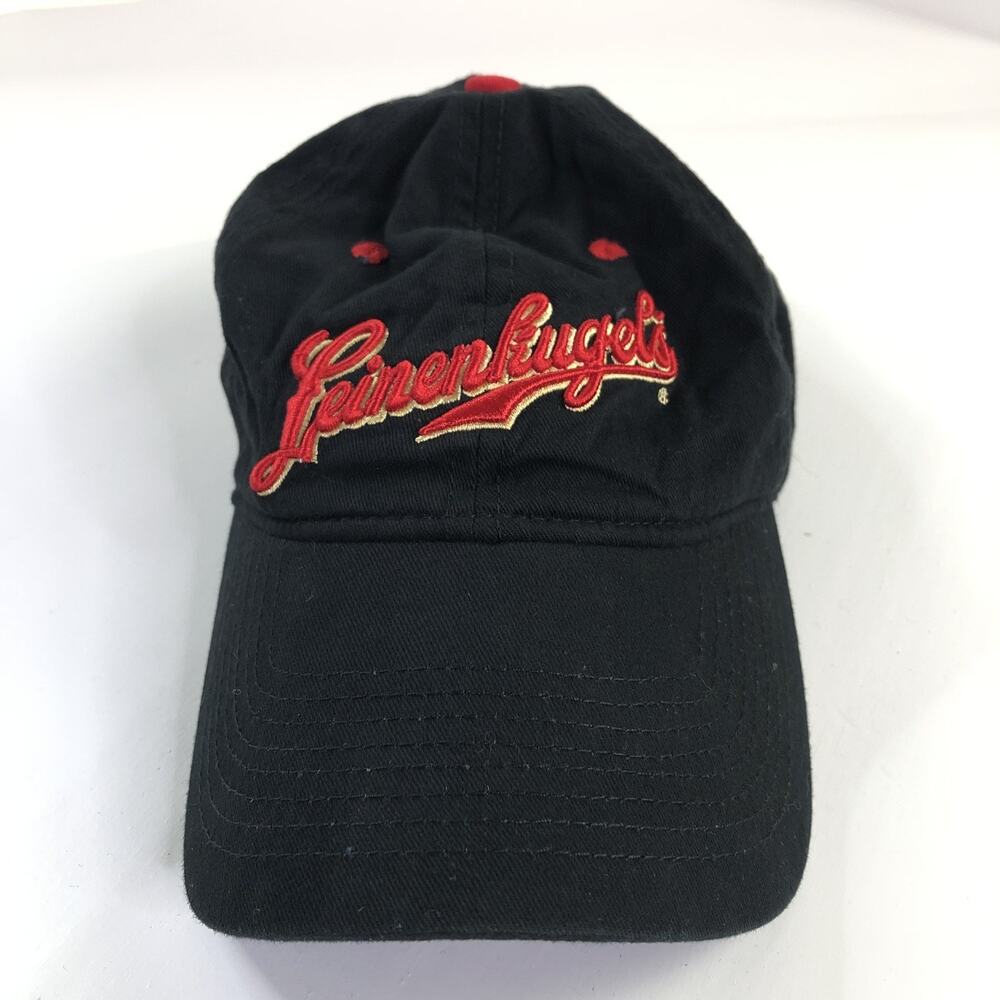 Leinenkugel’s Beer Hat Embroidered Adjustable Strapback Cap Vintage Look Black